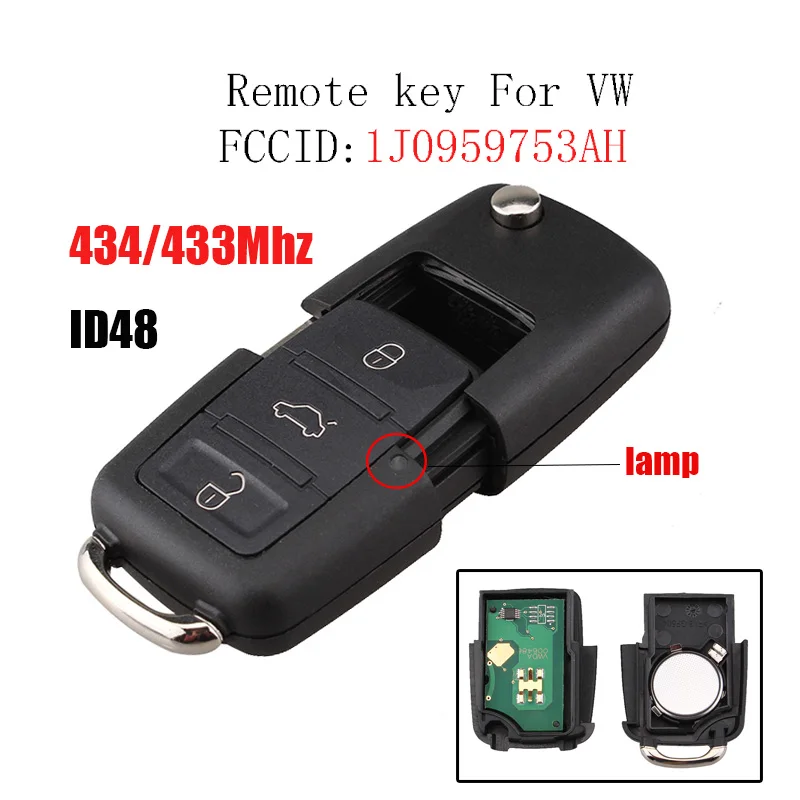 Дистанционный ключ для VW Volkswagen Passat Bora Golf Polo Beetle SKODA Fabia Superb Roomster Автомобильный