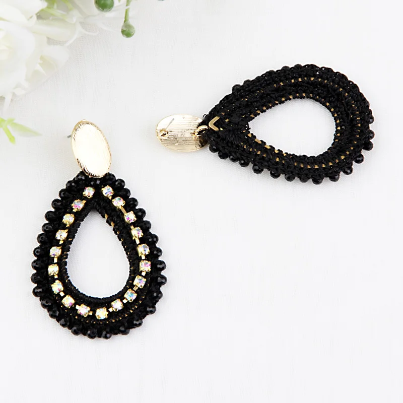 Beadsland висячие серьги нитки крючком стеклянные бусины капля, Мода Богемия для женщин девушки вечерние фестиваль Горячая Gif 40231