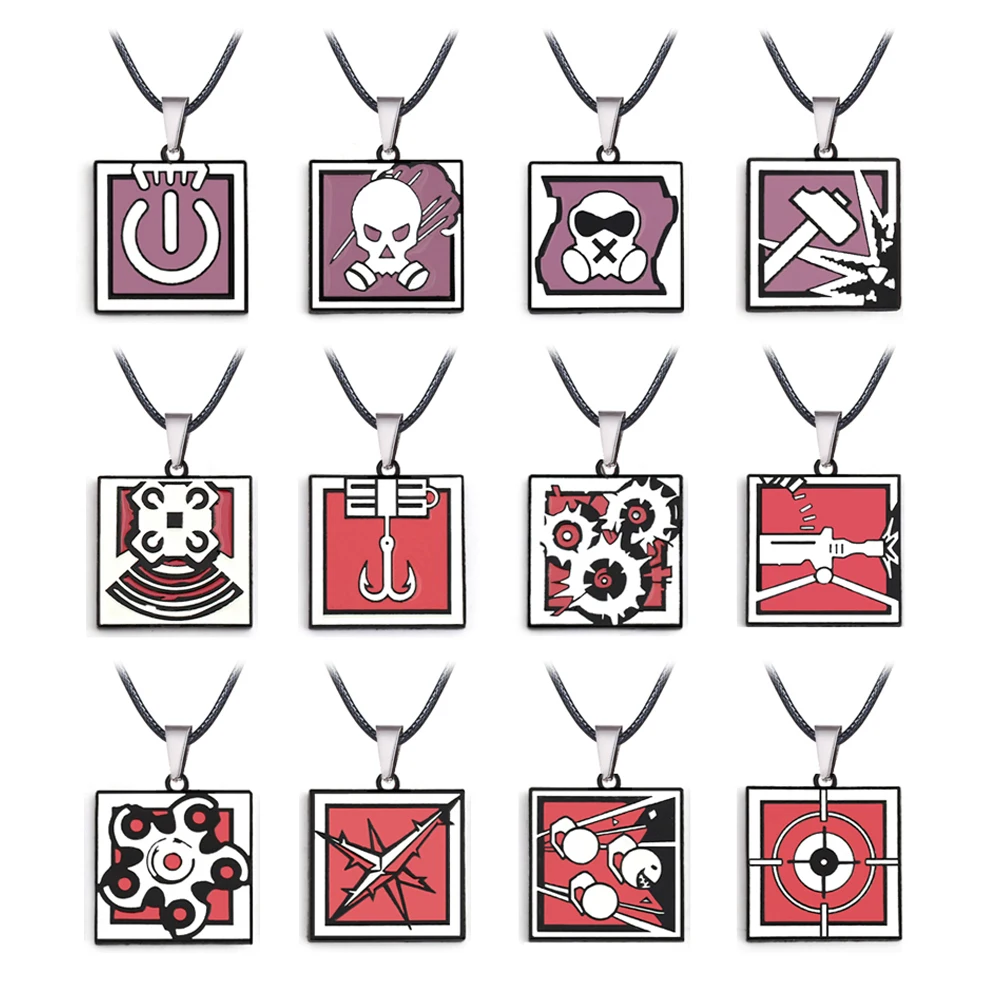 J магазин Горячая игра Радуга 6 R6 ожерелье квадратный веревочная цепь Мужчины