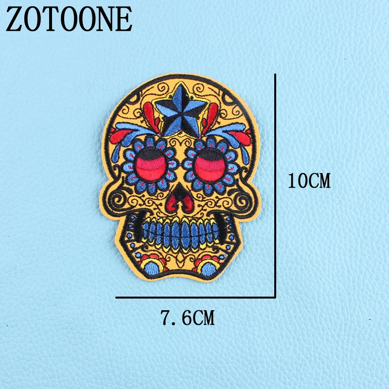 ZOTOONE 1 шт. вышивка с изображением сахарного черепа патчи для утюга нашивки одежды
