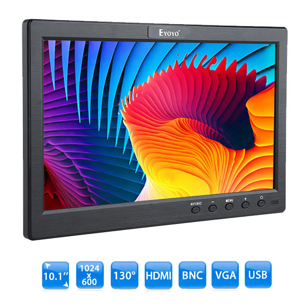 EYOYO S101 10 &quotдюймовый 400: 1 TFT ЖК-дисплей монитор Экран 1024*600 USB HDMl BNC VGA видео и аудио с