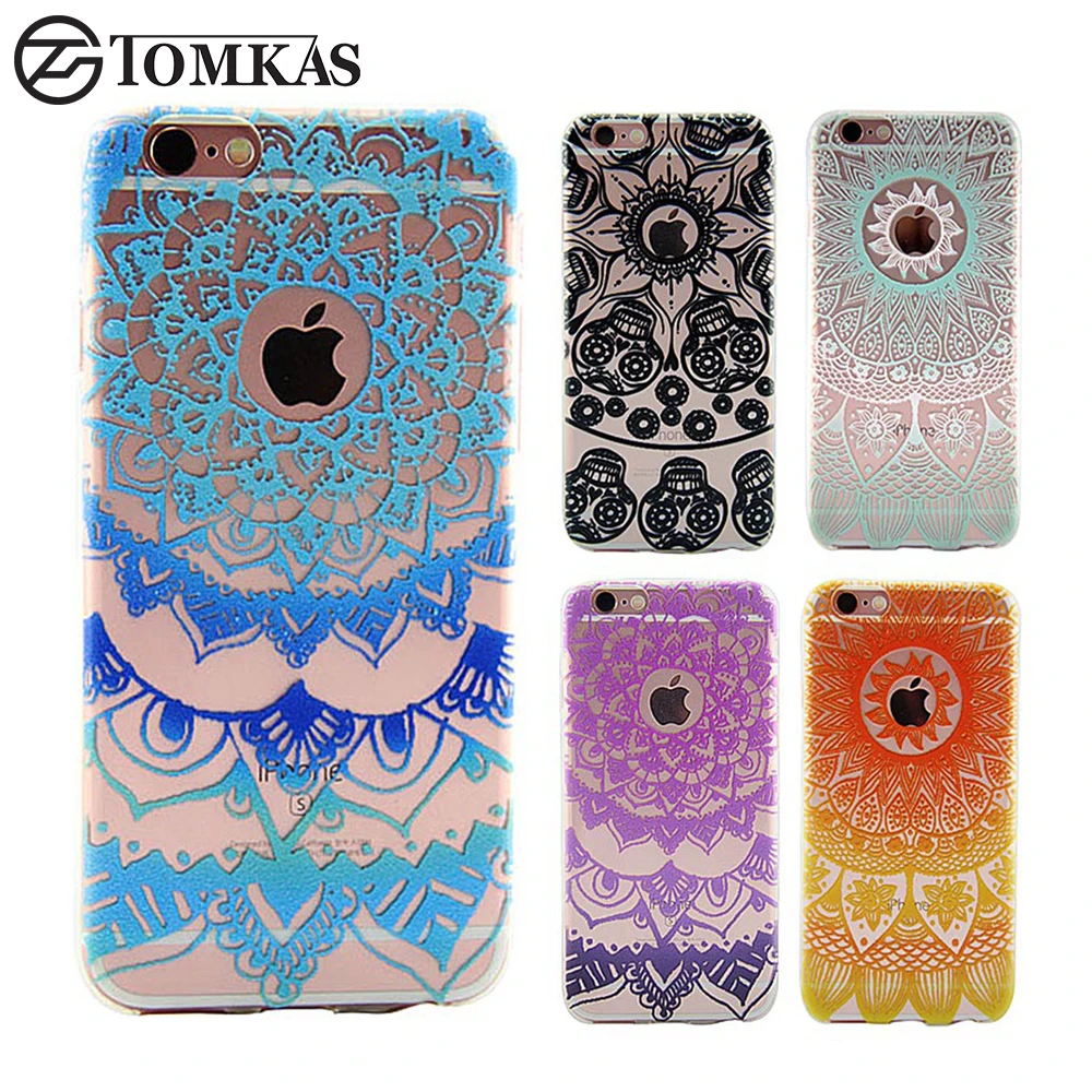 TOMKAS чехол для iPhone 6 S плюс крышка цветочный Пейсли Мандала Цветок дурман Capinha Коке 5