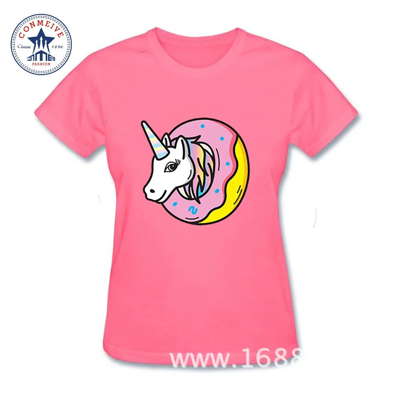 2017 пончик Единорог Мода Летний Стиль Хлопок Футболка для женщин|t shirts for women|fashion t