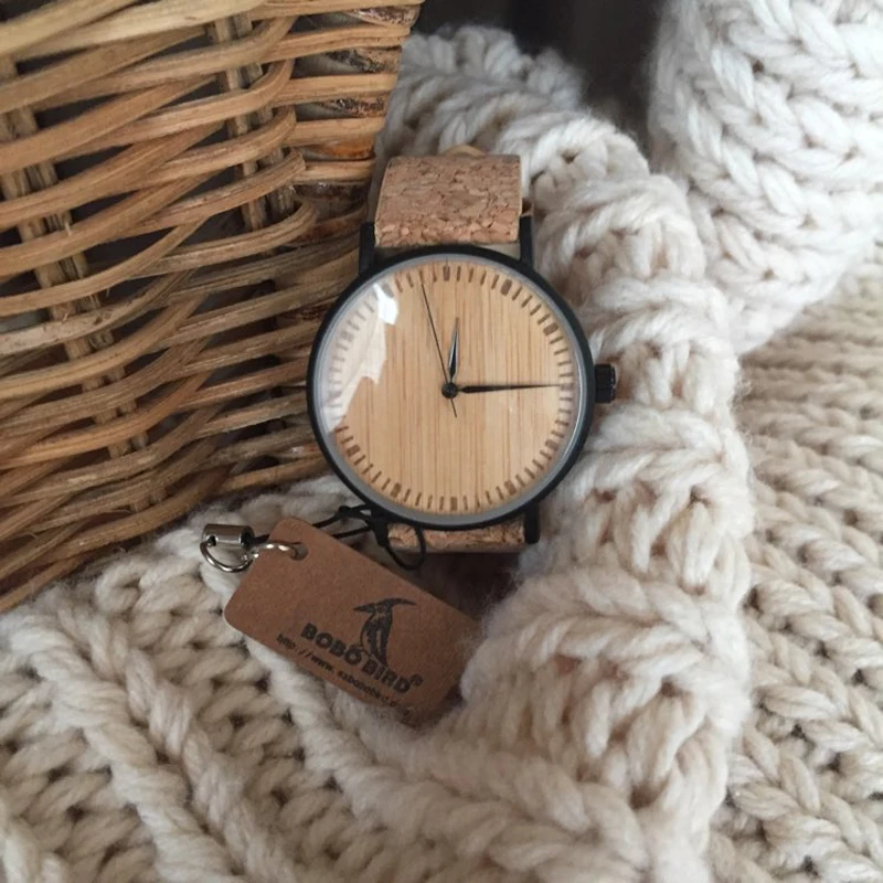 Бобо птица CcE19 Bamboo набрать моды деревянный Часы Mujer кварцевые часы кожаный ремешок Нержавеющая сталь случае в коробке для дам