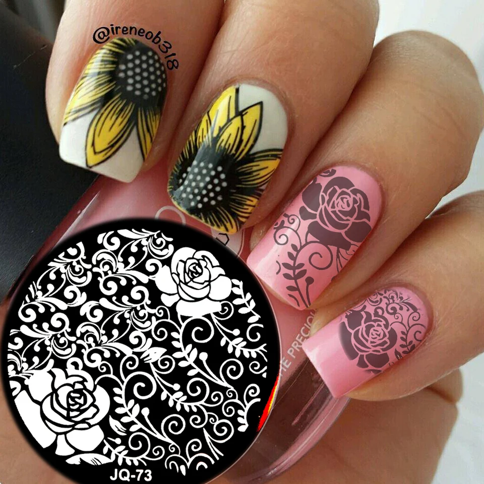 Новый дизайн JQ зернистость штамповочные пластины маникюрные шаблоны китайская