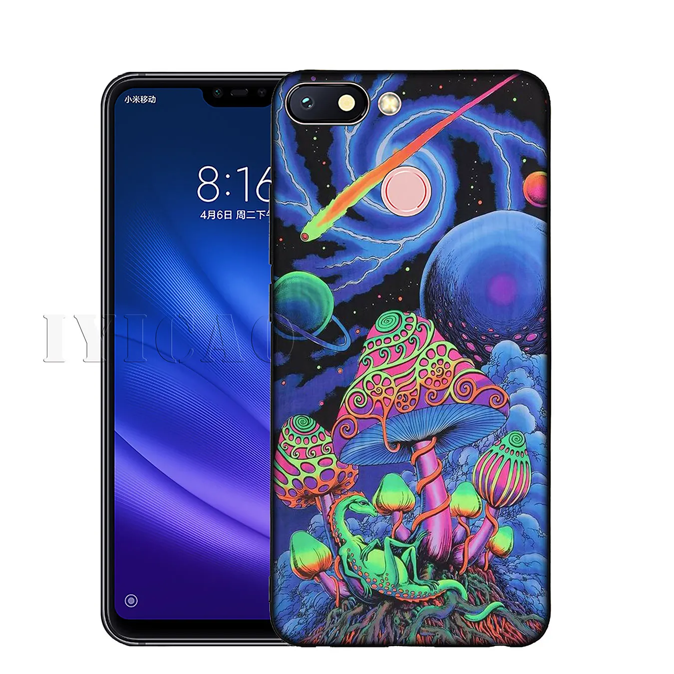IYICAO Trippy wall art Alien astronaut Soft Silicone Case for Xiaomi Redmi K30 K20 8A 7A 6A 5A S2 GO Note 8 8T 7 5 6 Pro |