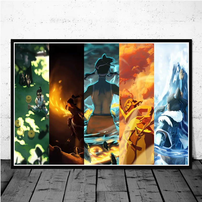 Аватар Последний Airbender Aang Fight аниме художественный постер Картина Настенная картина для домашнего декора плакаты и принты
