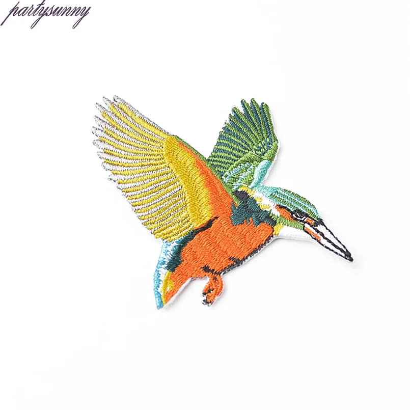 Pf 2 шт./лот изысканный птица патчи в полоску зимородок утюг на патч для одежды
