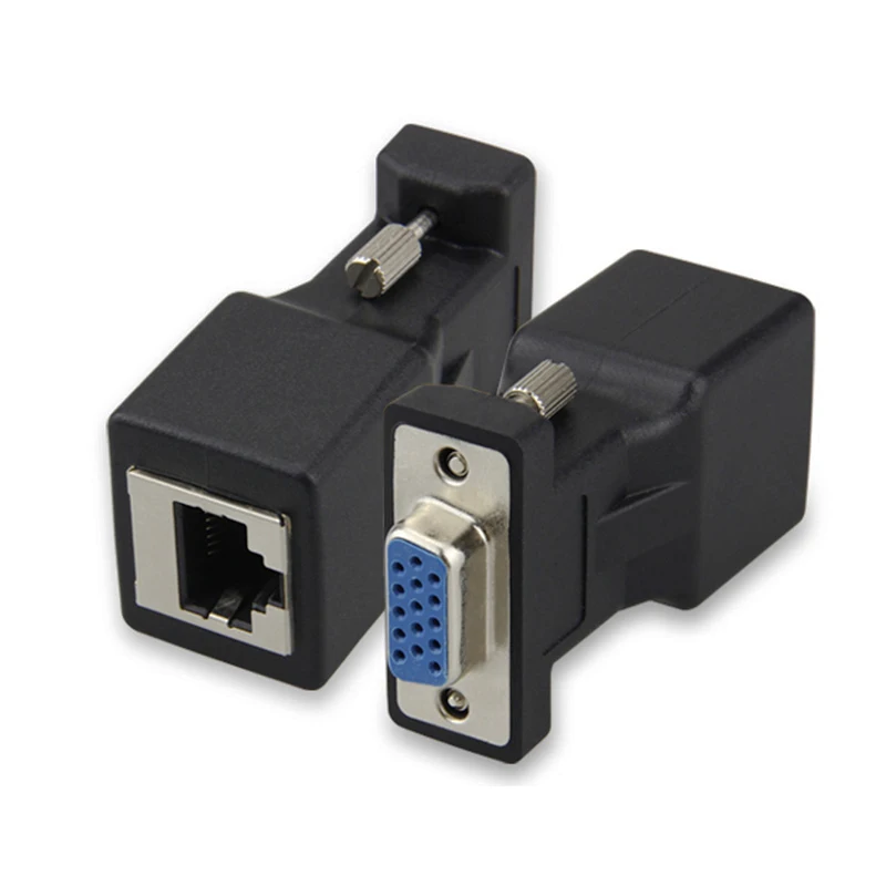 15pin VGA папа к RJ45 гнездовой разъем карты RGB HDB удлинитель LAN CAT5e CAT6 сетевой Ethernet