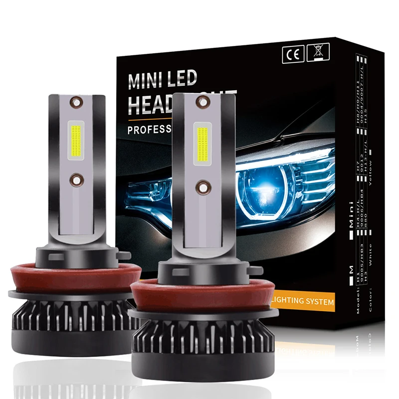 2 шт. Супер Мини Универсальный H1 Led H7 чипы 9600LM 72 Вт/комплект лампада h11 HB3 9005 HB4 лампа 9006 противотуманная фара H8
