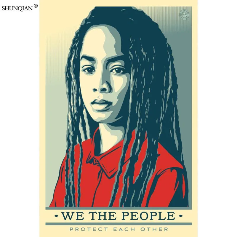 17 Shepard Fairey постер из шелковой ткани печать плакатов ткань печать стены плакат на заказ атласный плакат 40X60 см, 50X75 см, 60X90 см - Цвет: 17