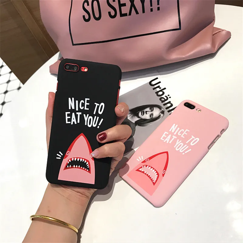 Забавный Милый Sup Розовый Акула Telefon чехол для iPhone 6 6s 7 8 X Plus iPhone6 5 5S SE граффити Capinha