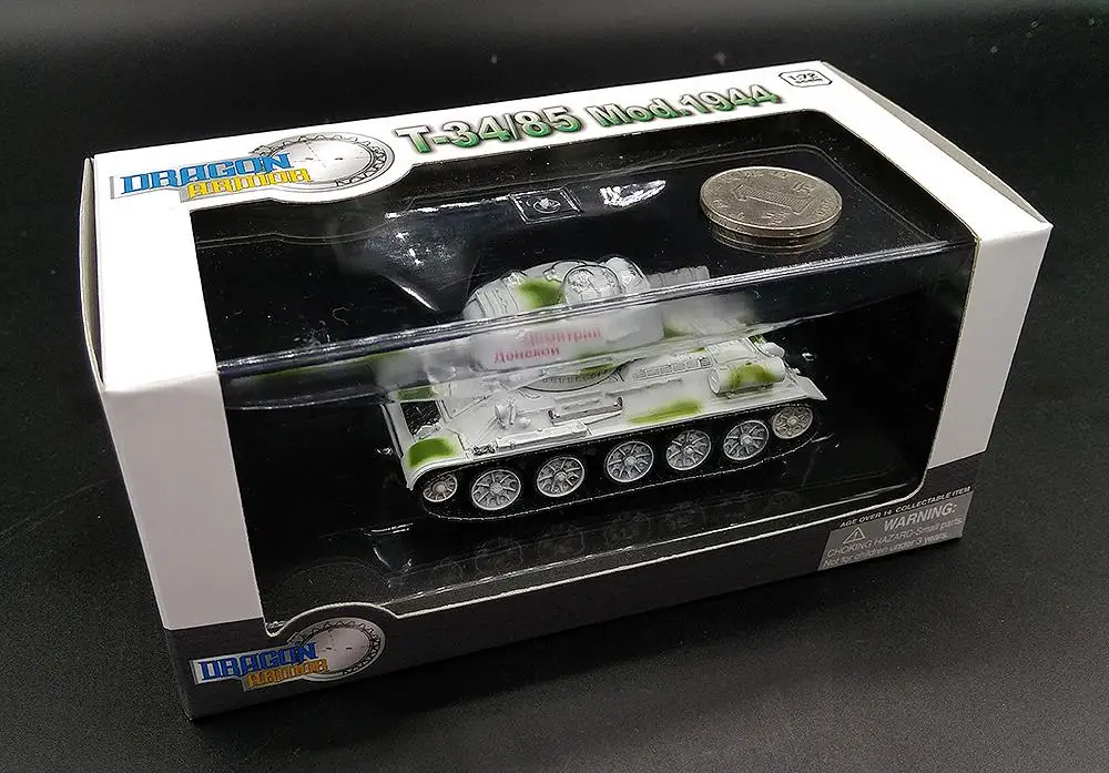 Дракон Второй мировой войны русский T34/85 мод. 1944 1/72 Танк модель закончена без
