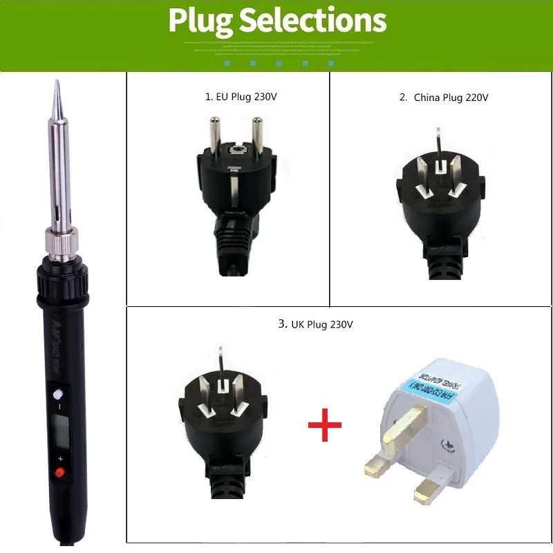 

New Soldering Iron A-BF 836D LCD Display adjustable Temperature Electric Soldering Iron Kit with Solder Soldering Tips