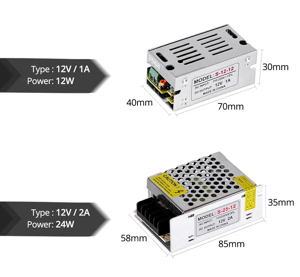 Питание DC 12V 1A 2A 3A 5A 10A 12A 15A 20A 30A 40A светильник ing трансформатор для Светодиодные ленты светильник переключения драйвер адаптера питания