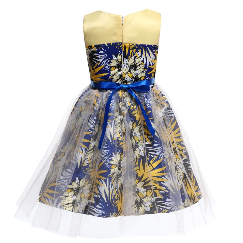 AiLe Rabbit Children's Clothes With A Combination Of Colour Fluffy Bow Knot Princess And Printed Kids Dresses For Girls Summer | Детская