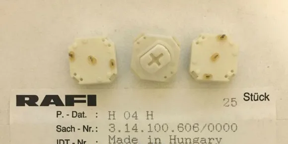 Alemão Rafi Botão Rf15n 3.14.100.606 0000 Teclado Pin Interruptor de Toque Indicador 250ma 50 v 3n Solda de Luz sem Luz vk