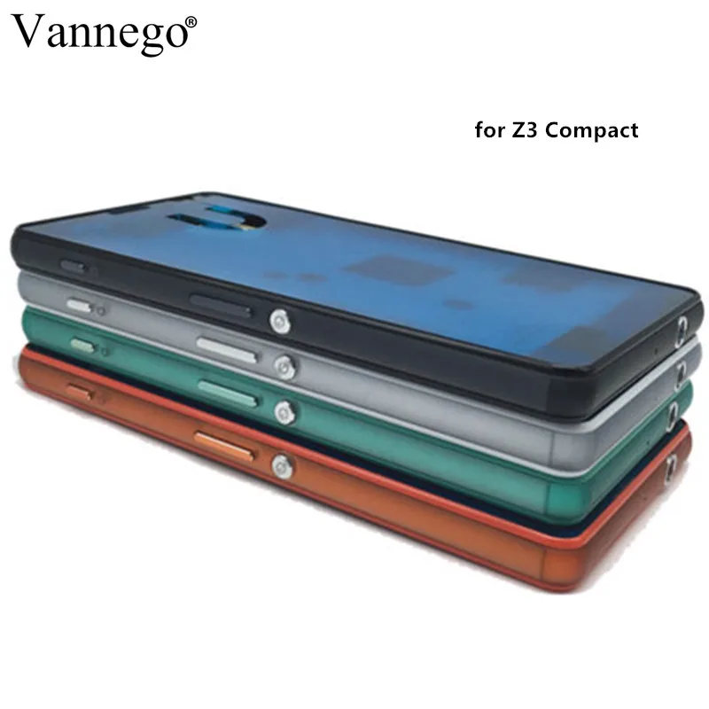 Vannego средняя ЖК-рамка для sony Xperia Z3 Compact Mini M55W рамка средняя рамка Корпус рамка запасные части+ кнопка, клавиша питания