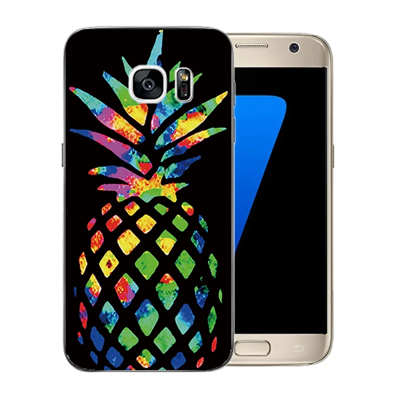 For Samsung Galaxy S7 G9300 G930 Silicon Marb Pattern Clear Soft Case for Black Matte Coque Funda |