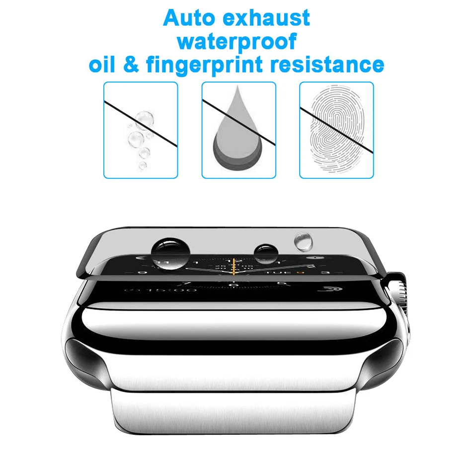 Полное покрытие изогнутая поверхность Закаленное стекло пленка для Apple Smart Watch