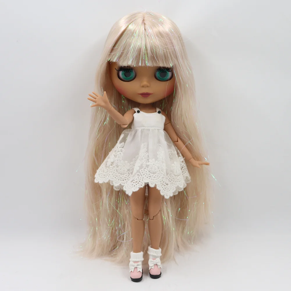 Blyth кукла 30 см темная кожа матовое лицо флэш смешанные золотые прямые волосы 1/6 шарнир тело ледяной SD DIY Высокое качество игрушки подарок
