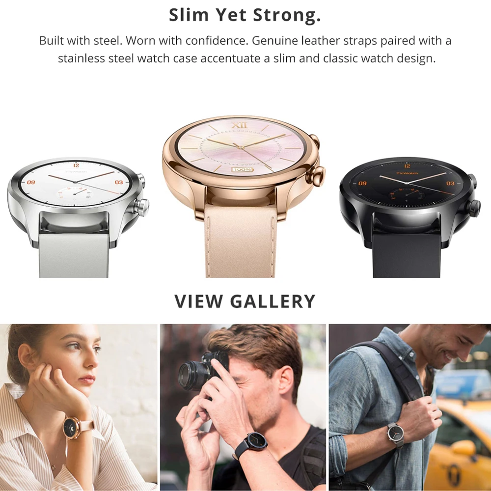 1 год гарантии Ticwatch C2 Смарт часы для мужчин и женщин Strava WIFI GPS IP68 Водонепроницаемые