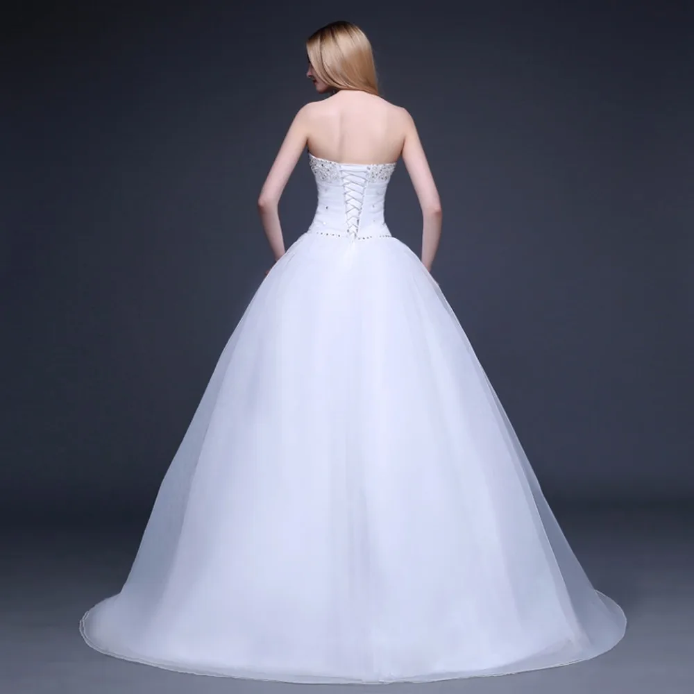 Элегантный халат де mariée Милая шеи A Line торжественные платья аппликации из бисера