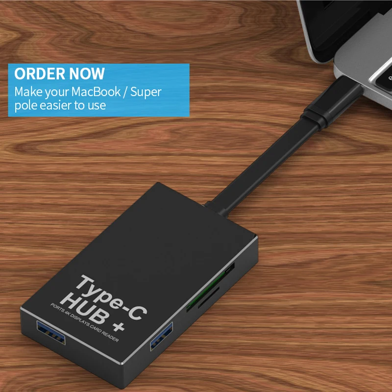 USB type-c конвертер кабель сплиттер SD TF card data Reader Настольный концентратор с 3 0 4