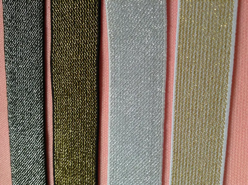 3 см Высококачественная металлическая блестящая эластичная тесьма стрейч лента