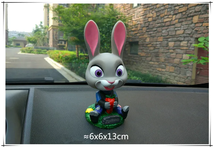 Дрожащие куклы в виде головы ZOOTOPIA, автомобильная фигурка, игрушки, кивающая кукла, автомобиль-Стайлинг, робот-голова, качающиеся игрушки, украшение для автомобиля