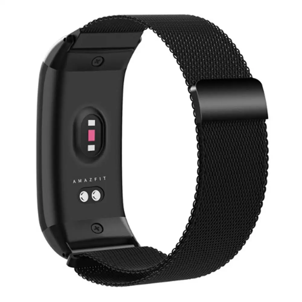 Black Metal Milan Сменный ремешок для Huami Amazfit Cor 2, умный Браслет, металлический, Милан, нержавеющая сталь, холст, только ремешок для Huami Amazfit Band 2 - Цвет: Black Metal Milan