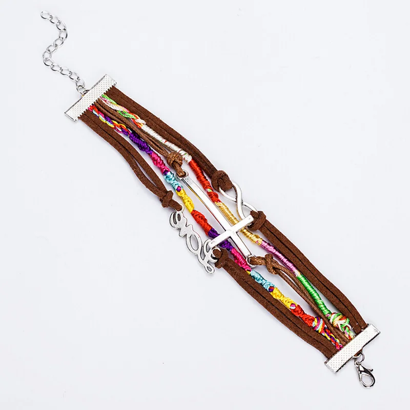 Браслет JINSE в винтажном стиле Женский браслет со шнурком виде знака