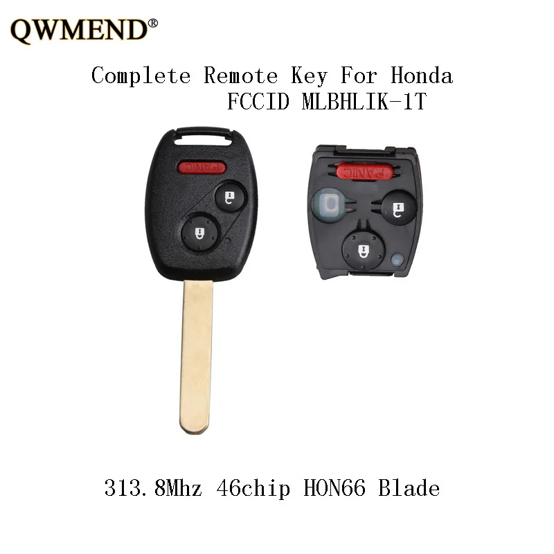 Автомобильный Брелок дистанционного управления с ключом QWMEND 313 8 МГц для Honda CR V 2007