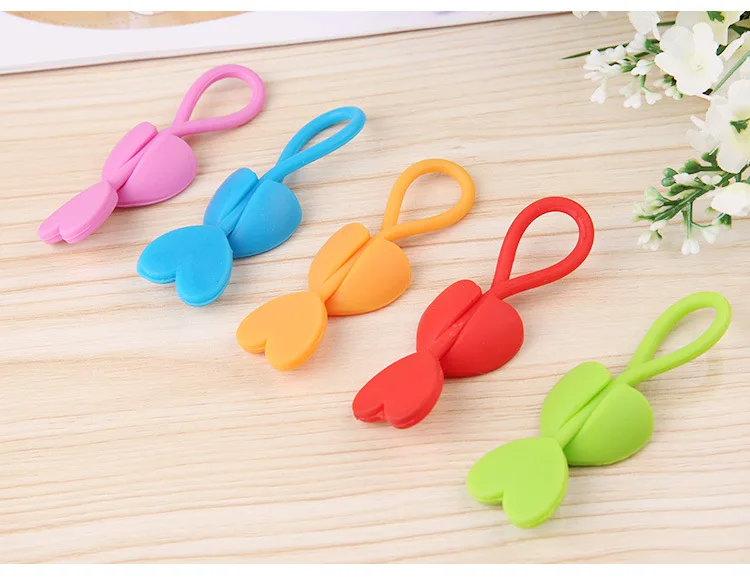 50 шт в наборе Симпатичные тапочки с узором виде сердца Наушники Кабельные Winder