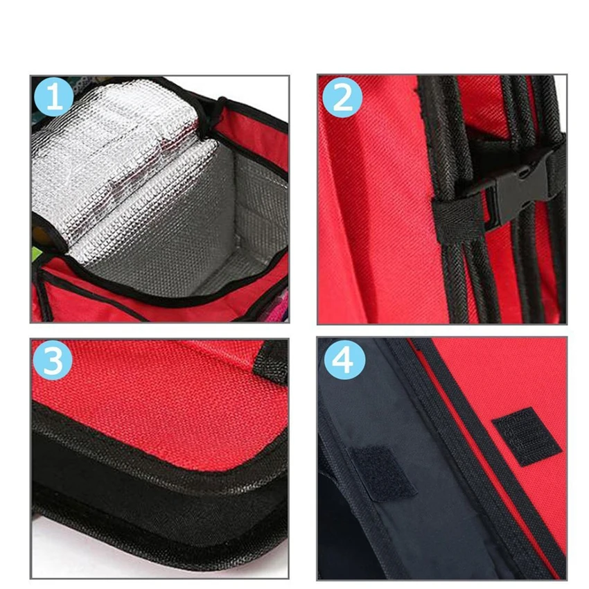 Hot Sale Black Red Foldable Multi Compartment Fabric Hippo Car Storage Basket Trunk Organizer Cooler Set Box | Автомобили и