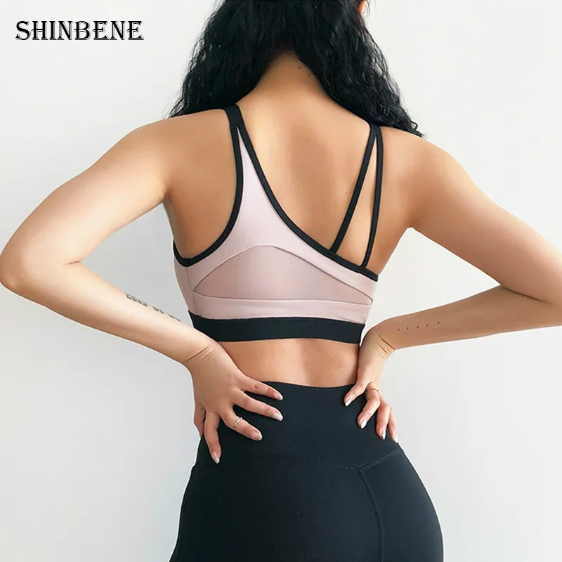 Shinbene сексуальные сетчатые Лоскутные бюстгальтеры для фитнеса и йоги женские