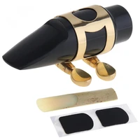 durable black soprano saxophone mouthpiece with cap clip reed 2pcs teeth pad