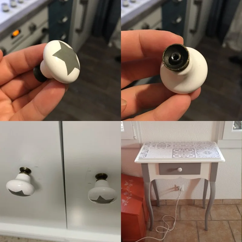 Дверные ручки из c одним отверстием круглый керамики в европейском стиле для