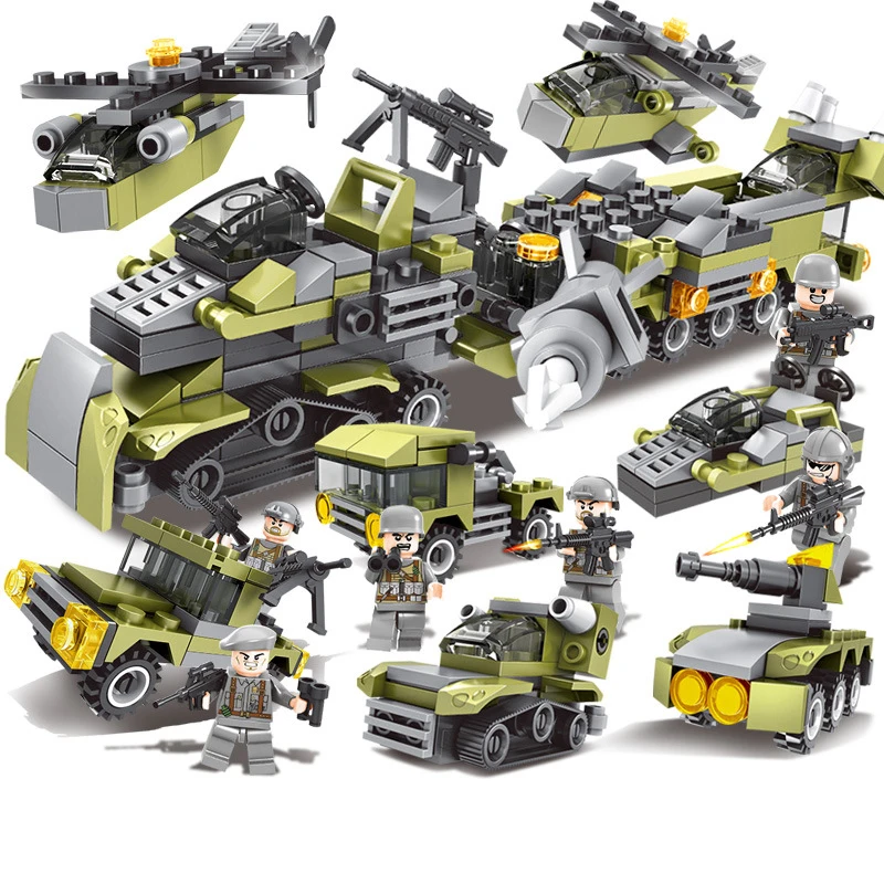 6в1 296 шт солдатская штурмовая Военная серия совместимая с Legoingly city Wilderness экшн-танк