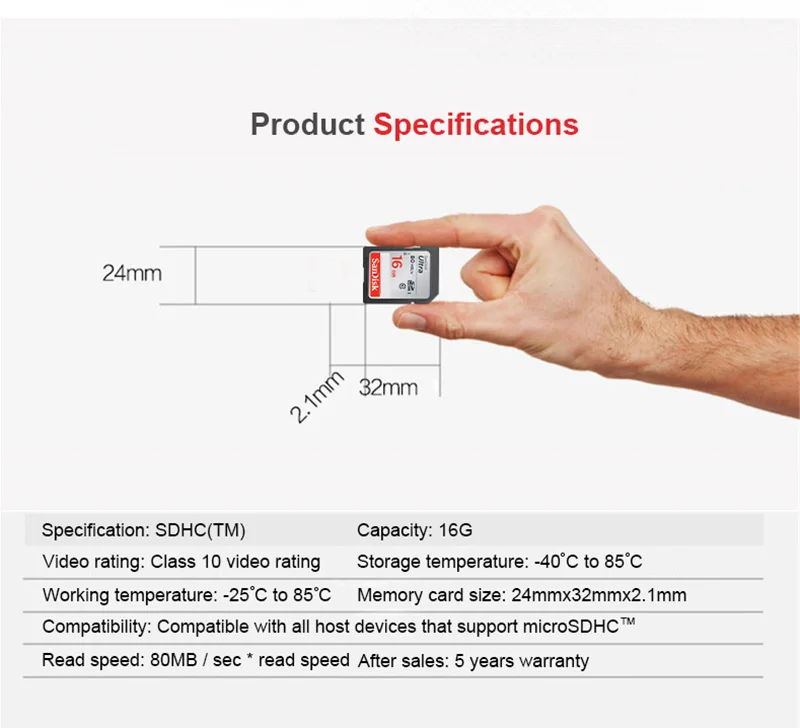 SanDisk SD карта 16 ГБ 32 ГБ 64 Гб 128 ГБ 256 Гб карта памяти 80 МБ/s-95MB/с для Canon Nikon SLR Камера Съемки 4K видео