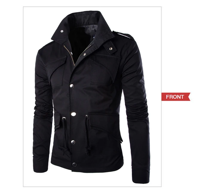 2015 Новые моды для мужчин случайно куртку slim fit мужская военная куртки пальто и