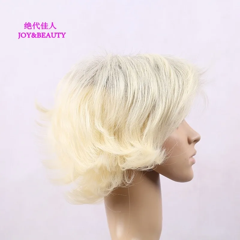 Термостойкие синтетические волосы JOY &amp BEAUTY кудрявые короткие светлые парики для