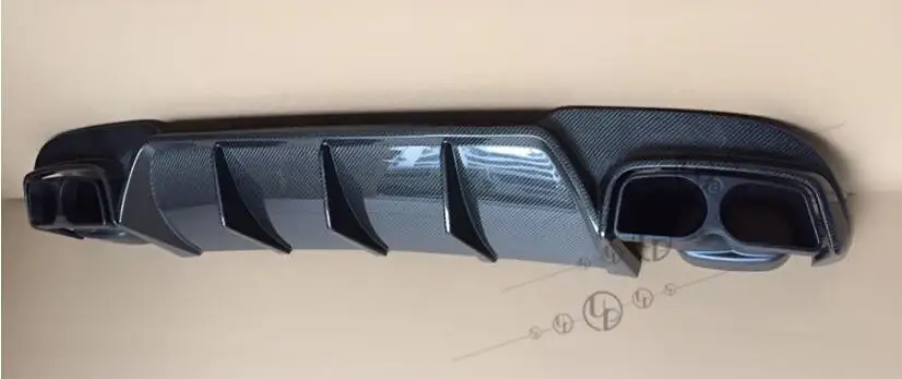 Carbon Finber 4 выхода заднего бампера Диффузор с выхлопными наконечниками для BENZ W212 E63 по EMS