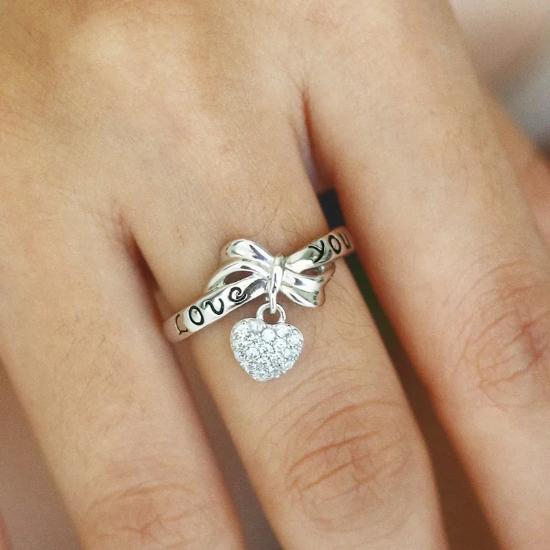 Ювелирные изделия 2018 I love You Weddin розовое золото кольца для женщин Подвеска камни и