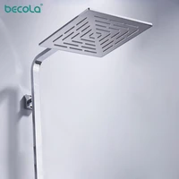 becola 10inch 25cm stainless steel square rain shower head 400 holes water out rainfall showerhead not including shower arm