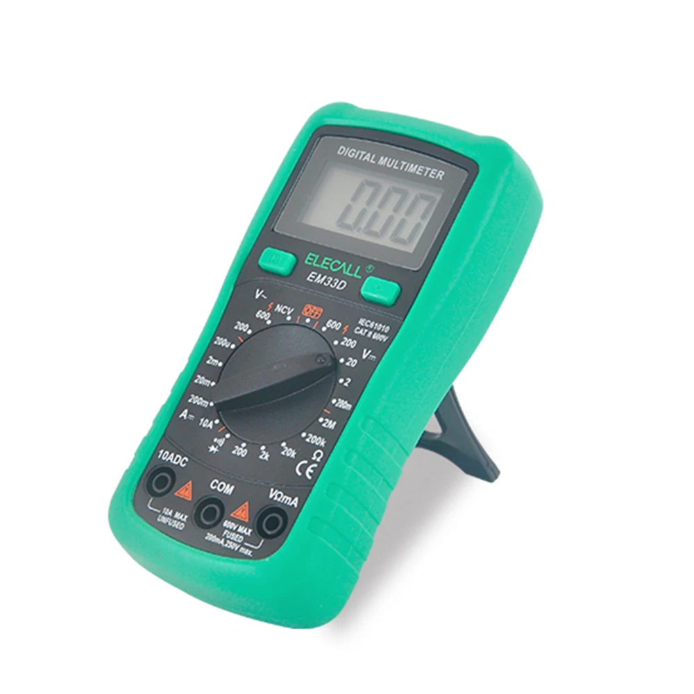 Elecall 3 1/2 Цифровой мультиметр EM33D AC/DC 600 В 1999 отсчетов Подсветка удержания данных НТС Напряжение обнаружения перегрузки Защита