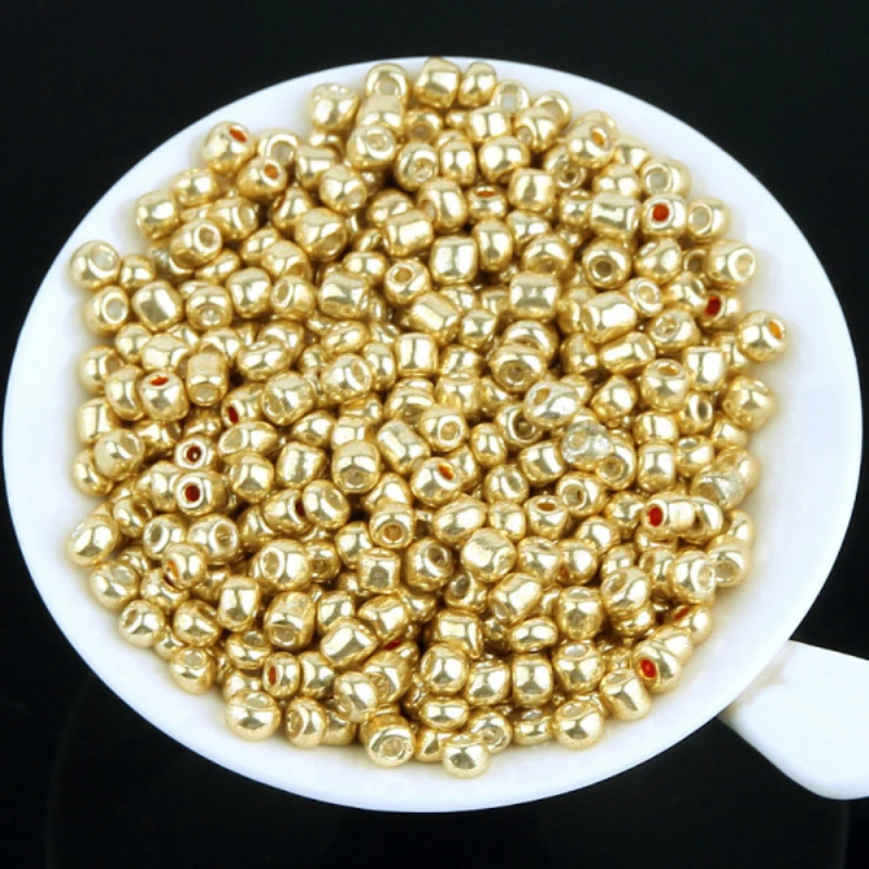 Бусины стеклянные для ювелирных изделий 2/3/4 мм золото/серебро | Украшения и