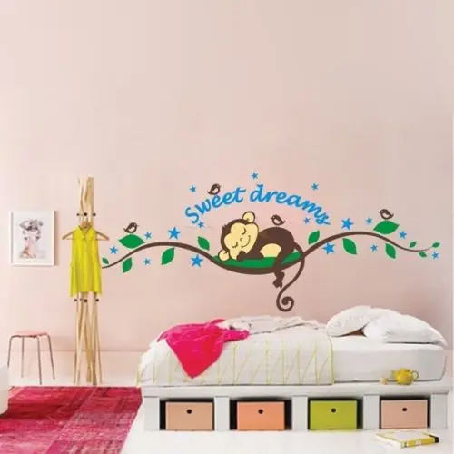 Cheeky Monkey sweet dream съемные настенные наклейки декорация для детской комнаты | Дом и