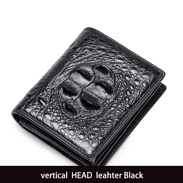 Head Leather McParko Роскошный кошелек из натуральной крокодиловой кожи, мужские кошельки, модный брендовый маленький кошелек, элегантный мужской кошелек из крокодиловой кожи, короткий - Цвет: Head Leather