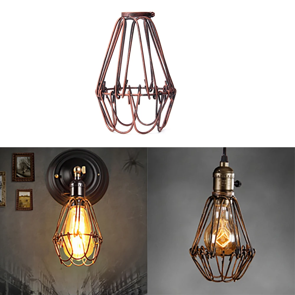 Винтаж клетка абажур железная птичья подвесной светильник E27 AC110V/220V промышленный